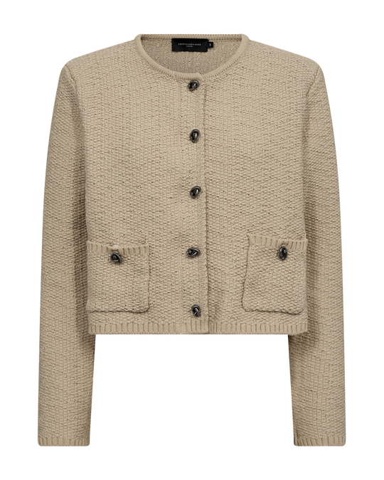 CMFIONA - GESTRICKTE STRICKJACKE IN BEIGE