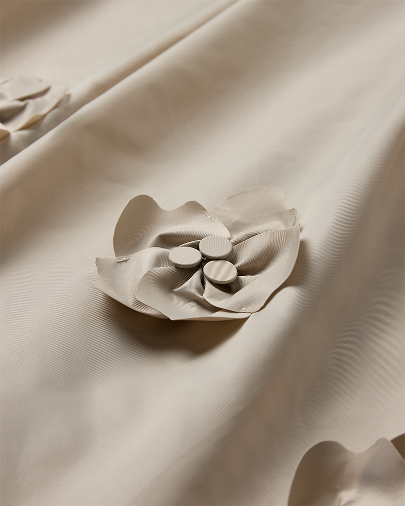 CMSIMI - ROCK MIT HANDGEFERTIGTE BLUMEN IN BEIGE