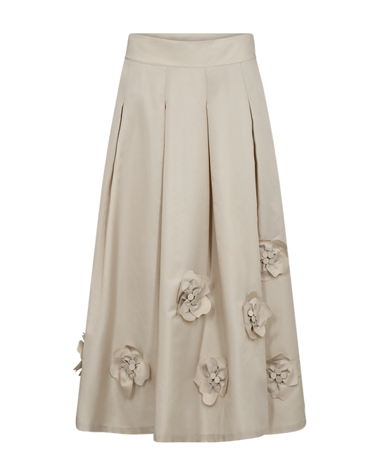 CMSIMI - ROCK MIT HANDGEFERTIGTE BLUMEN IN BEIGE
