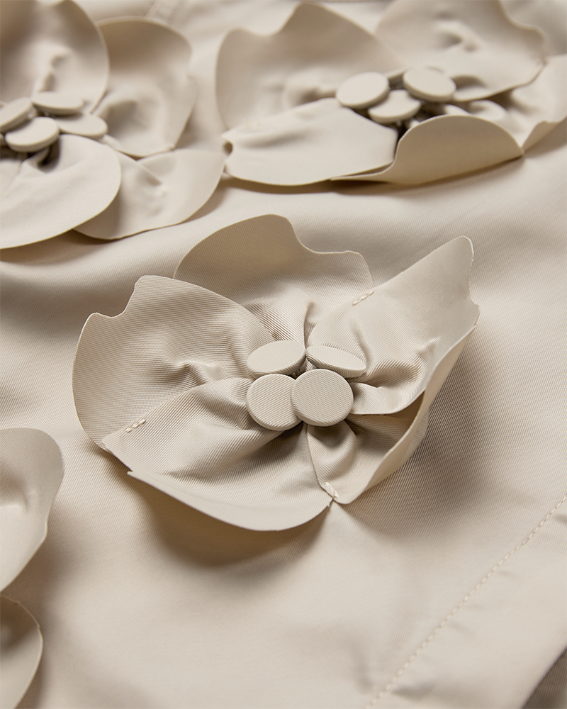 CMSIMI HEMD MIT HANDGEFERTIGTE BLUMEN IN BEIGE