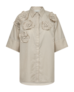 CMSIMI HEMD MIT HANDGEFERTIGTE BLUMEN IN BEIGE