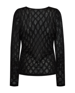 CMHANNA – LANGÄRMELIGES MESH-TOP MIT MUSTER IN SCHWARZ