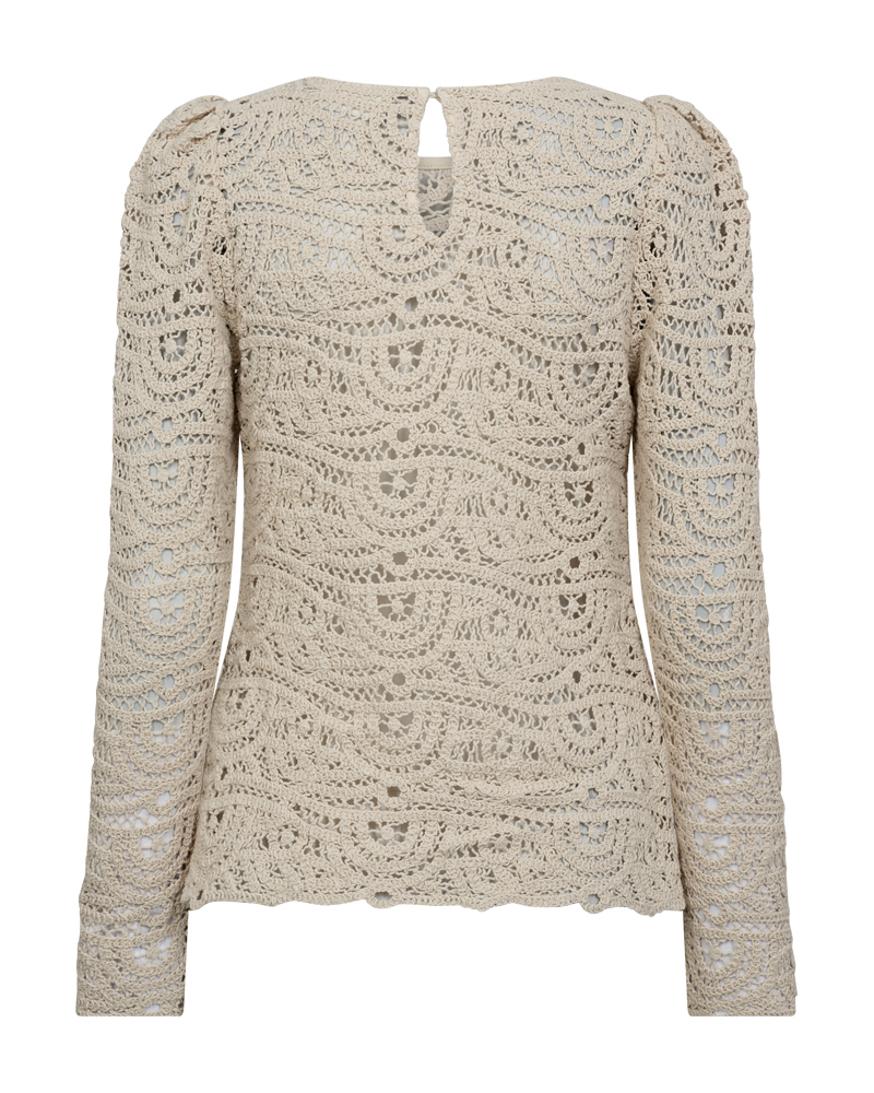 CMKARLA - GEHÄKELTE BLUSE IN BEIGE