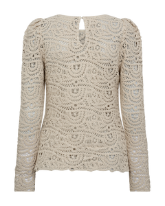 CMKARLA - GEHÄKELTE BLUSE IN BEIGE