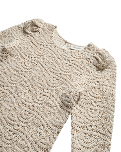 CMKARLA - GEHÄKELTE BLUSE IN BEIGE