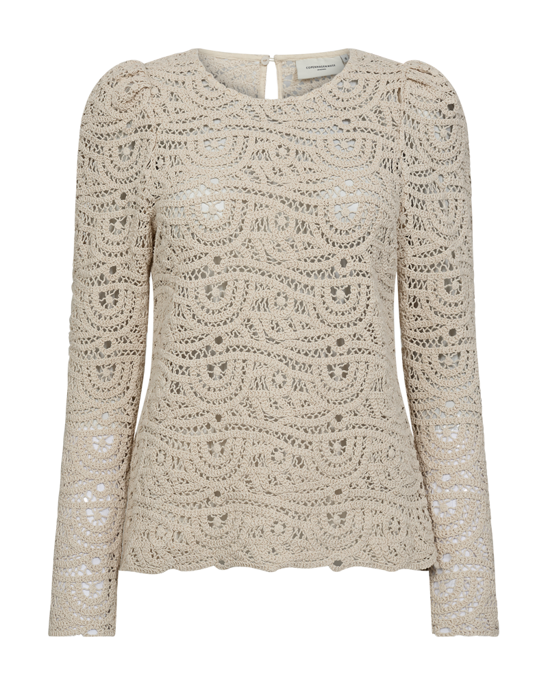 CMKARLA - GEHÄKELTE BLUSE IN BEIGE
