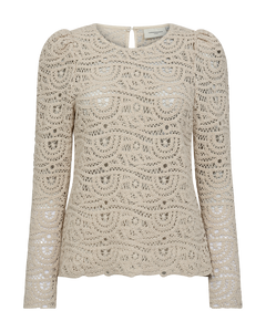 CMKARLA - GEHÄKELTE BLUSE IN BEIGE