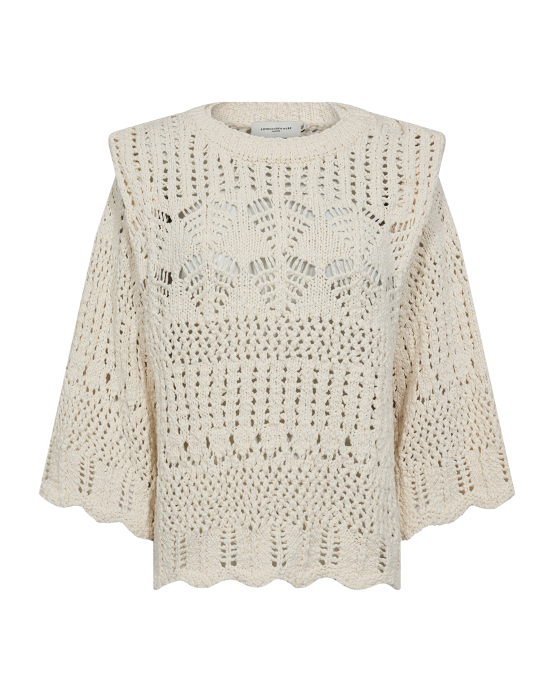 CMMILA - GESTRICKTER PULLOVER IN WEISS,WOLLWEISS