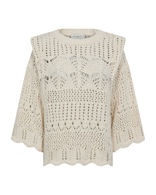 CMMILA - GESTRICKTER PULLOVER IN WEISS,WOLLWEISS