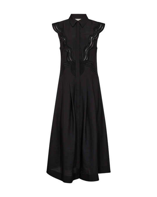 CMCOLE - FIGURBETONTES KLEID MIT CUTOUT-SPITZE IN SCHWARZ