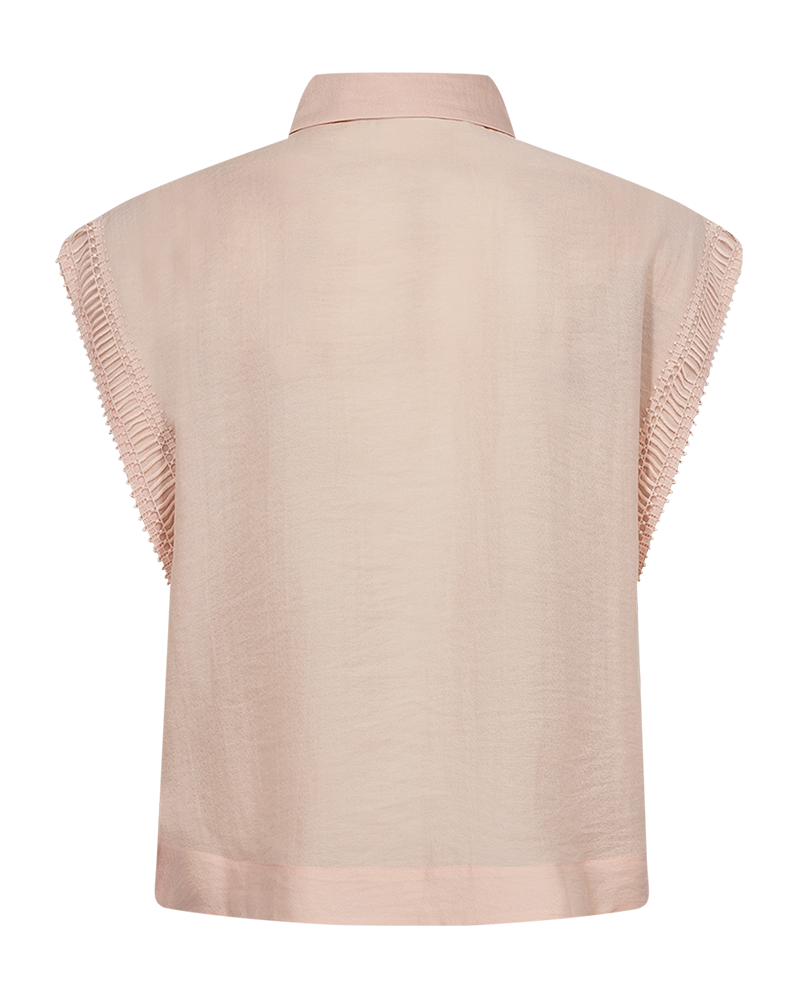 CMMOLLY - HEMD MIT CUT-AND-SEW SPITZE IN PUDER