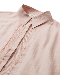 CMMOLLY - HEMD MIT CUT-AND-SEW SPITZE IN PUDER
