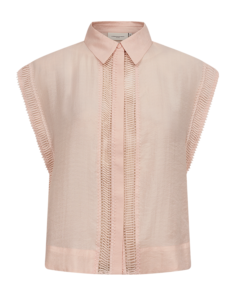 CMMOLLY - HEMD MIT CUT-AND-SEW SPITZE IN PUDER