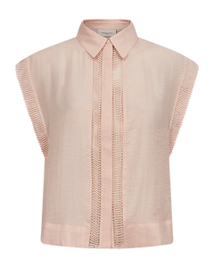 CMMOLLY - HEMD MIT CUT-AND-SEW SPITZE IN PUDER