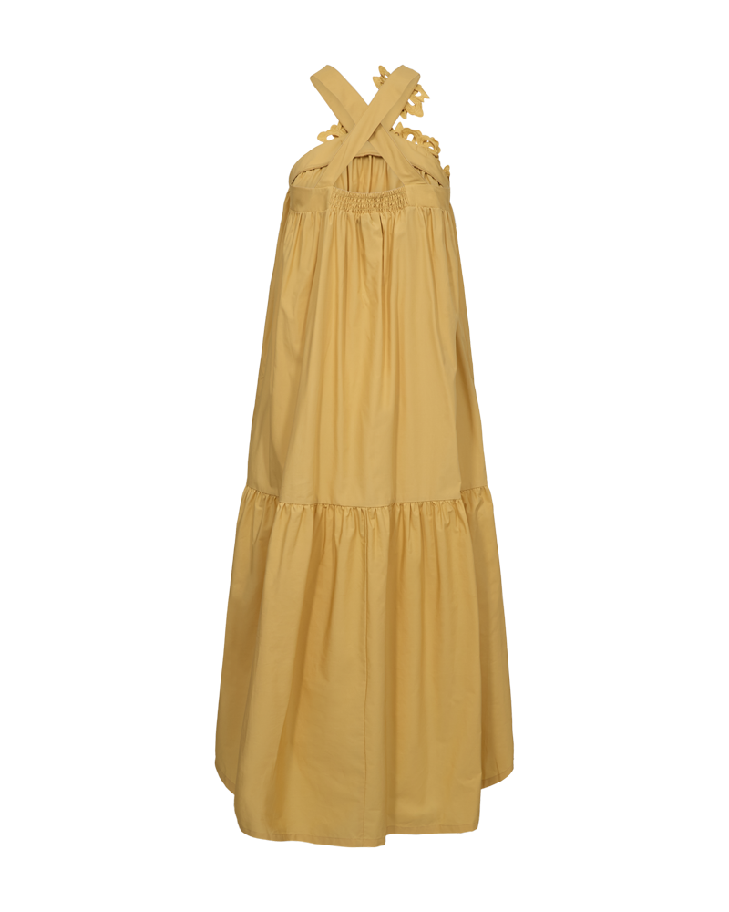 CMVINCA – KLEID MIT AUFGENÄHTEN BLUMEN IN GELB