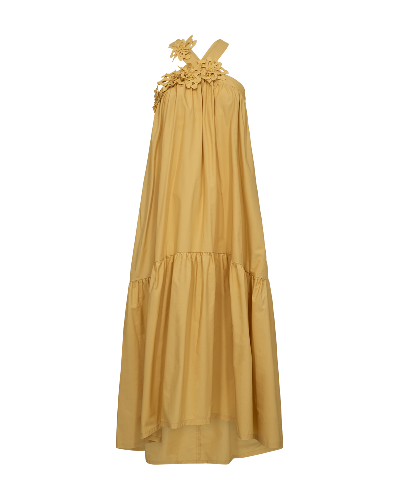 CMVINCA – KLEID MIT AUFGENÄHTEN BLUMEN IN GELB