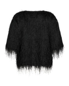 CMFALLON - T-SHIRT MIT FRANSEN IN SCHWARZ