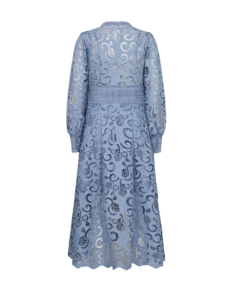 CMLANLY - KLEID MIT SPITZE IN BLAU