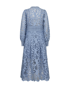 CMLANLY - KLEID MIT SPITZE IN BLAU
