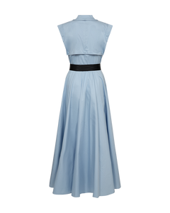 CMSHIRLEY – LANGES HEMDKLEID MIT GÜRTEL IN BLAU