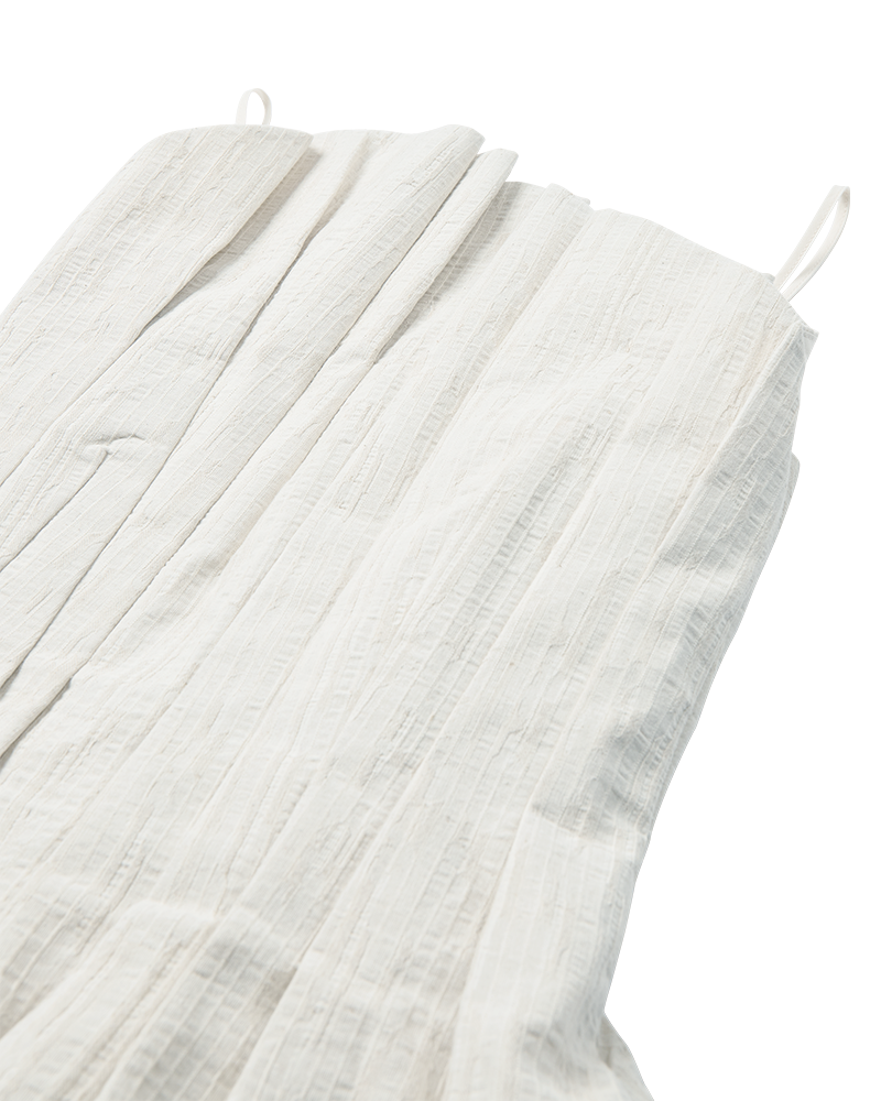 CMBRINDA - KURZES KLEID MIT BALLONEFFEKT IN WOLLWEISS