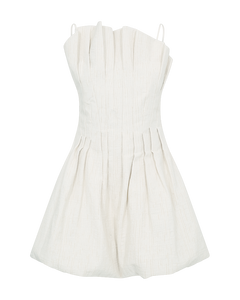 CMBRINDA - KURZES KLEID MIT BALLONEFFEKT IN WOLLWEISS