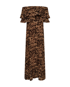 CMKIRA - PLISSIERTES OFF-SHOULDER KLEID IN LEOPARD