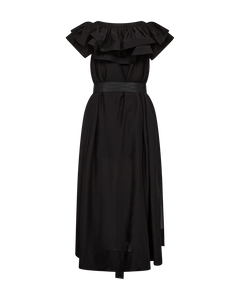 CMMOLLY - OFF-SHOULDER KLEID MIT RÜSCHENBESATZ IN SCHWARZ