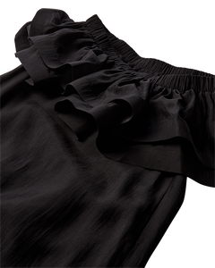 CMMOLLY - OFF-SHOULDER KLEID MIT RÜSCHENBESATZ IN SCHWARZ