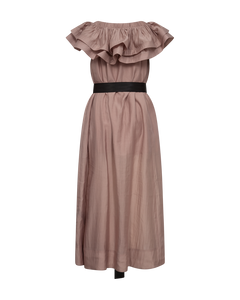 CMMOLLY - OFF-SHOULDER KLEID MIT RÜSCHENBESATZ IN ROSA