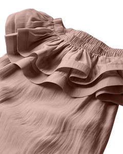 CMMOLLY - OFF-SHOULDER KLEID MIT RÜSCHENBESATZ IN ROSA