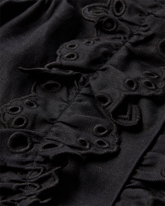 CMNATULI - HEMD MIT RÜSCHENKANTEN IN SCHWARZ
