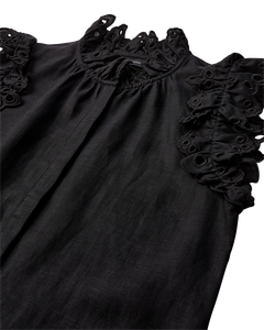 CMNATULI - HEMD MIT RÜSCHENKANTEN IN SCHWARZ
