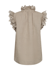 CMNATULI - HEMD MIT RÜSCHENKANTEN IN BEIGE