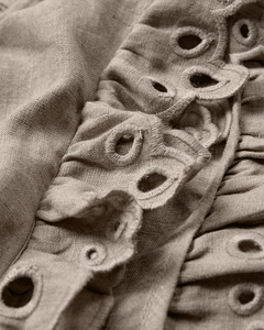 CMNATULI - HEMD MIT RÜSCHENKANTEN IN BEIGE