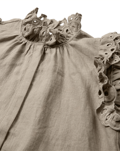 CMNATULI - HEMD MIT RÜSCHENKANTEN IN BEIGE