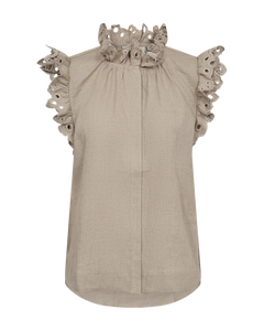 CMNATULI - HEMD MIT RÜSCHENKANTEN IN BEIGE