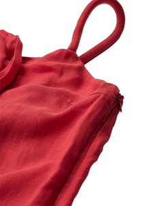 CMNATULI – KLEID MIT ROSE IN ROT