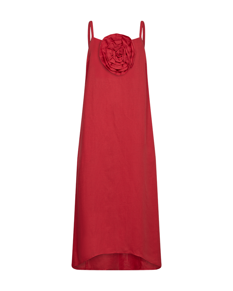 CMNATULI – KLEID MIT ROSE IN ROT
