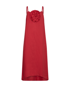 CMNATULI – KLEID MIT ROSE IN ROT