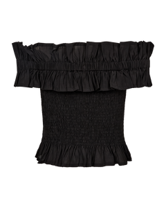 CMMOLLY – OFF-SHOULDER BLUSE MIT RÜSCHEN IN SCHWARZ
