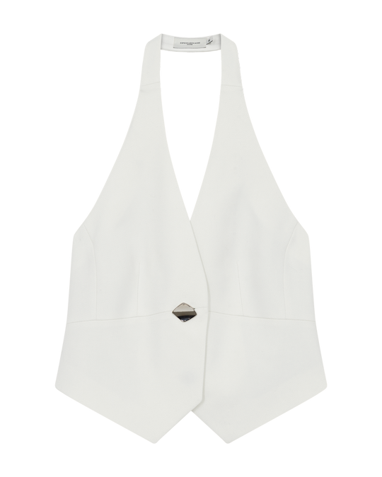 CMTAILOR – WESTE MIT HALTERNECK IN WOLLWEISS