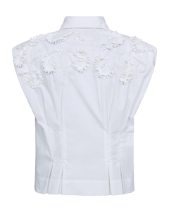 CMVATAN – HEMD MIT HANDGESTICKTEN DETAILS IN WEISS