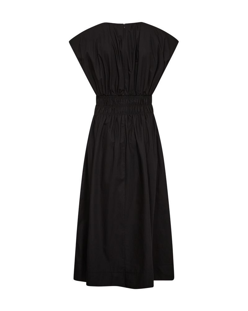 CMCRIPS - KLEID MIT SMOCK IN SCHWARZ