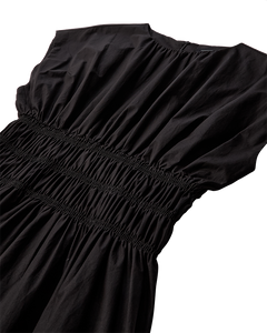 CMCRIPS - KLEID MIT SMOCK IN SCHWARZ