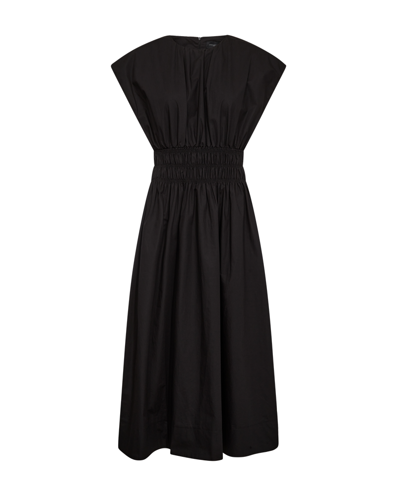 CMCRIPS - KLEID MIT SMOCK IN SCHWARZ
