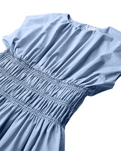 CMCRIPS - KLEID MIT SMOCK IN BLAU