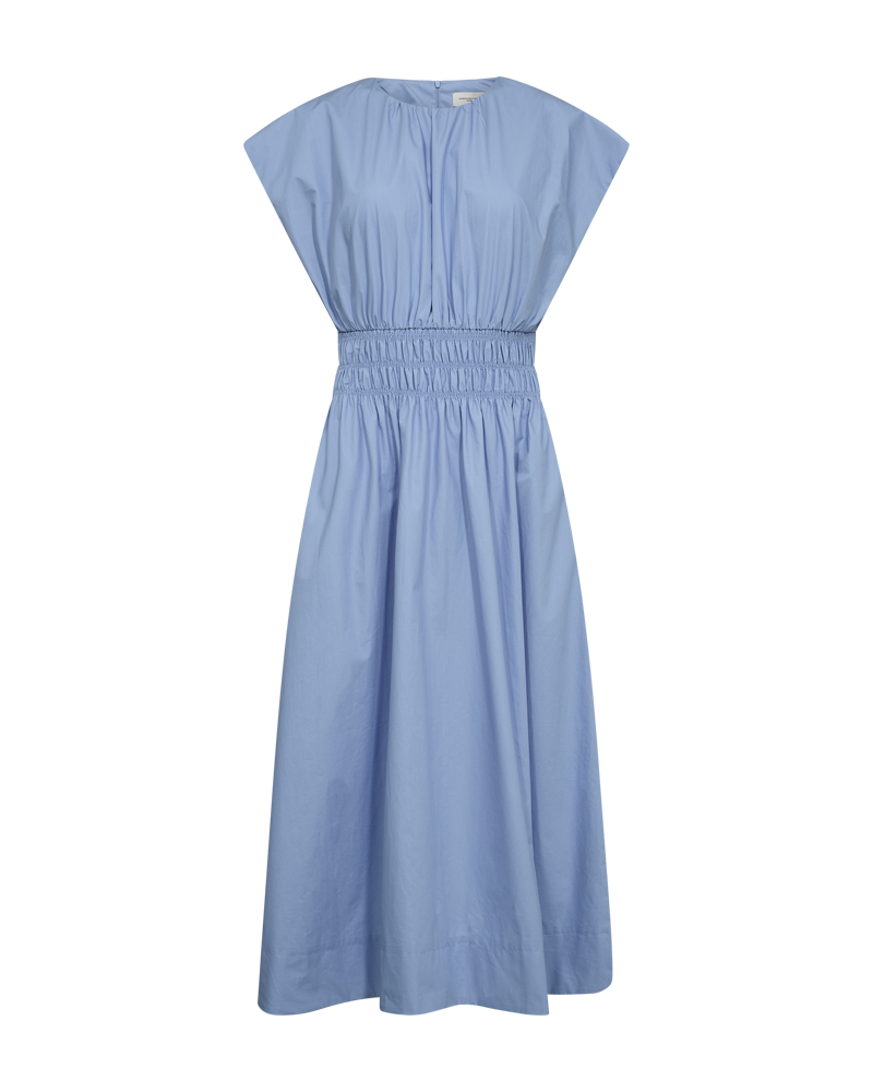 CMCRIPS - KLEID MIT SMOCK IN BLAU
