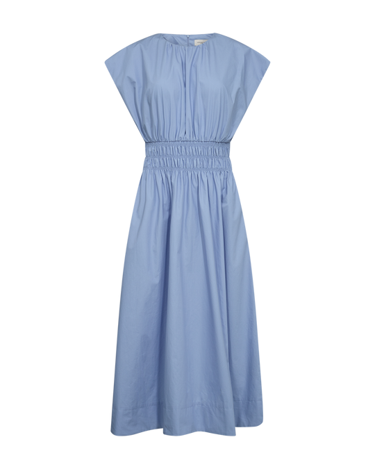 CMCRIPS - KLEID MIT SMOCK IN BLAU
