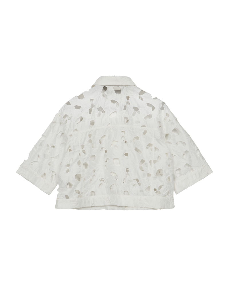 CMNOTRA – JACKE MIT LOCHMUSTER IN WEISS